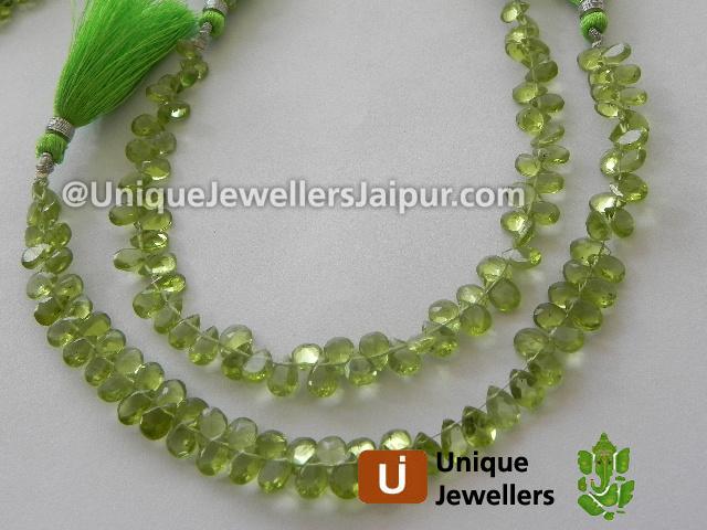 Peridot Cut Pear Beads